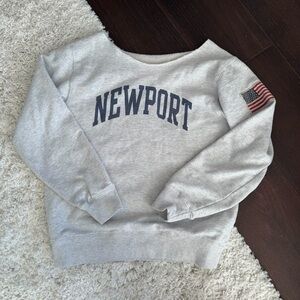 Brandy Melville Off The Shoulder Newport American Flag Sweatshirt